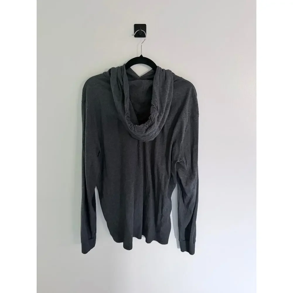 Polo Ralph Lauren Charcoal Gray Jersey Hooded Long Sleeve Shirt-Size L